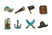 8 Doodle Icons. Pirate Set, an Outline Icon by Trapezoid (Thumbnail 2 of 2)