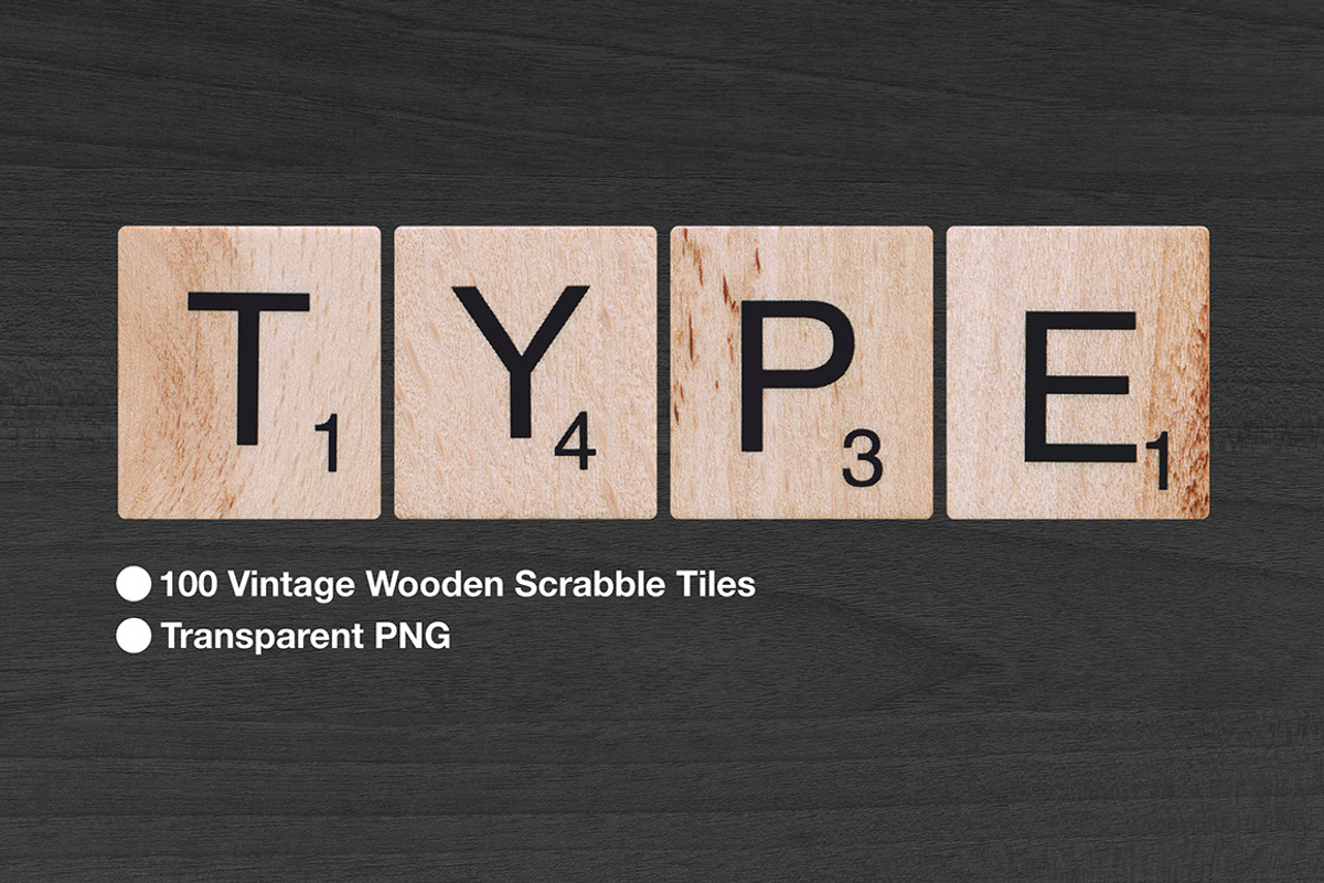 Vintage Scrabble Tiles - 100 Items, an Object Graphic by Offset (Photo 1 of 8)