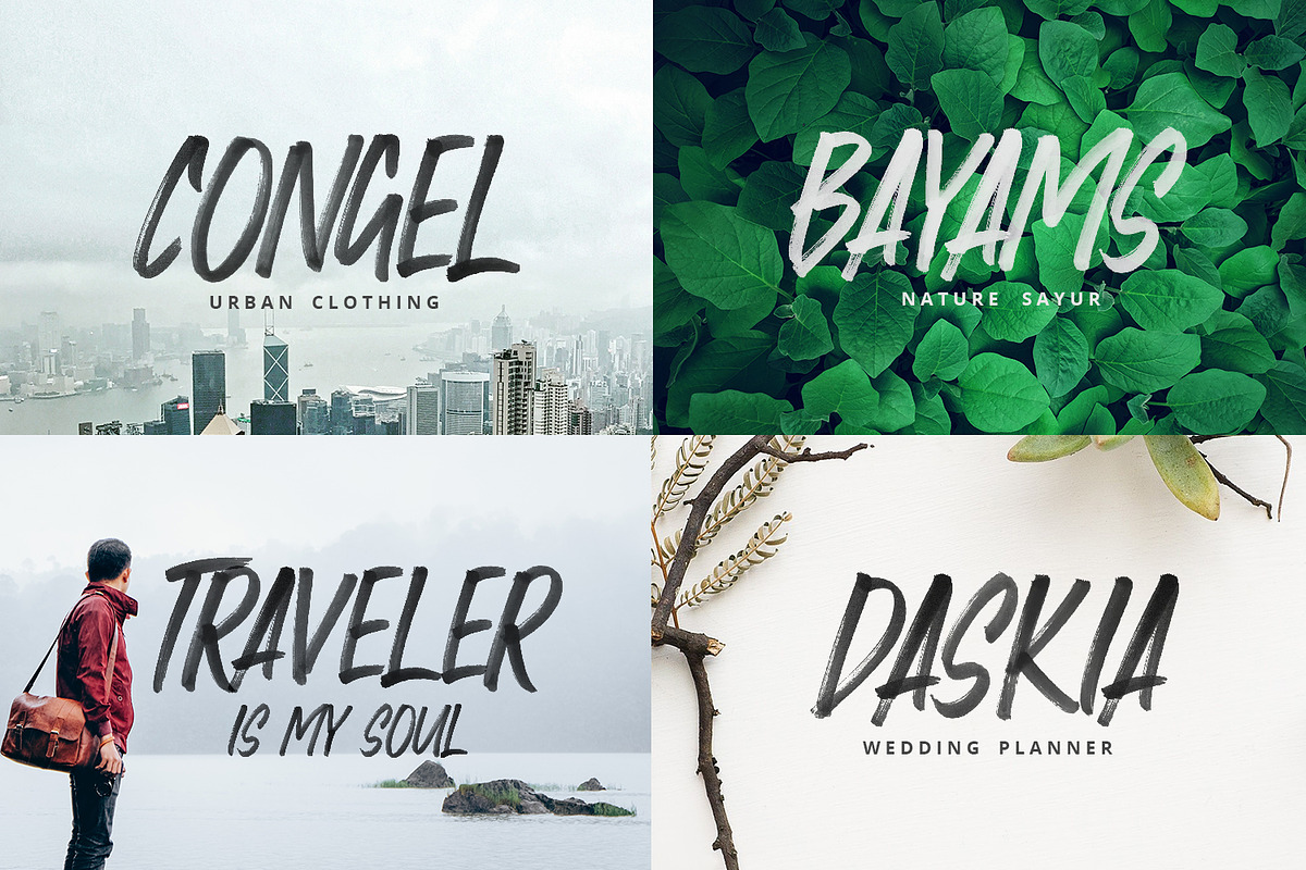 Faceback - SVG Brush Font preview 3