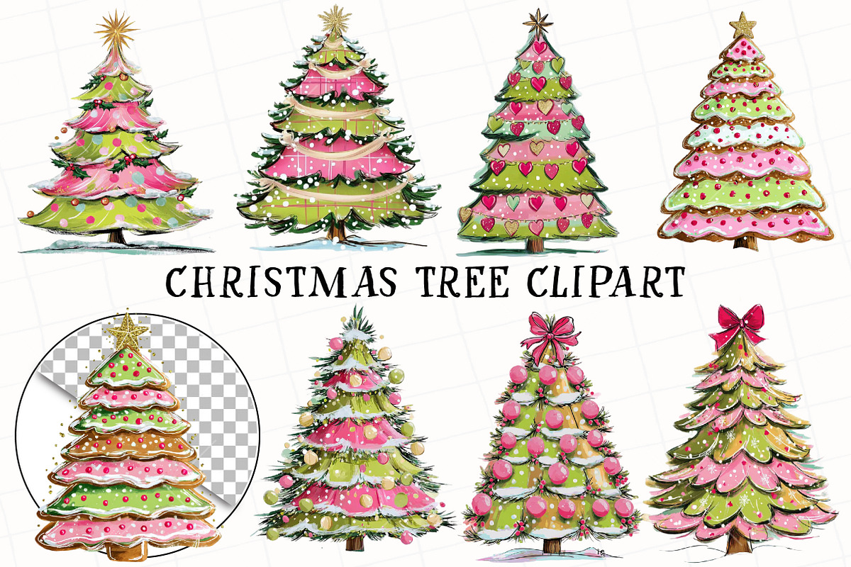 Christmas Tree Clipart, an Illustration by OK Design (Photo 3 of 6)