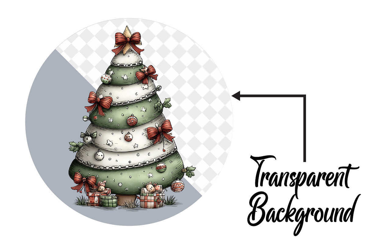 Christmas  Tree Clipart, an Illustration by Pixels.Craft (Photo 2 of 6)