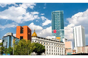 Skyline of the business district of featuring mexico, city, and, an Architecture Photo by Leonid Andronov