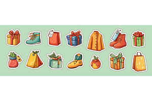 Christmas shopping stickers. Winter, an Object Illustration by Stock-Smart-Start