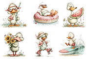 Whimsical Summer Ducks Clipart, an Illustration by Dream Creation (Thumbnail 4 of 5)