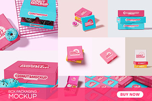 Bakery box packaging mockup