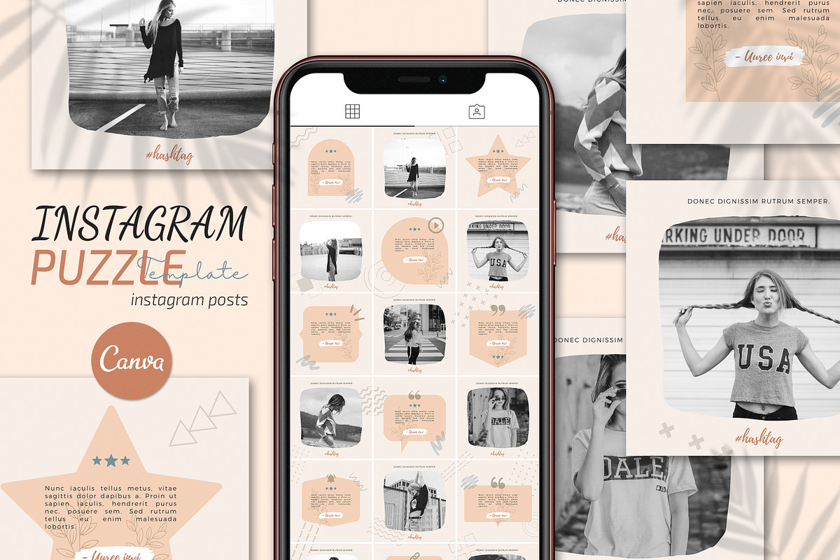 Canva Instagram Puzzle Template, a Social Media Template by UP Studio (Photo 1 of 7)
