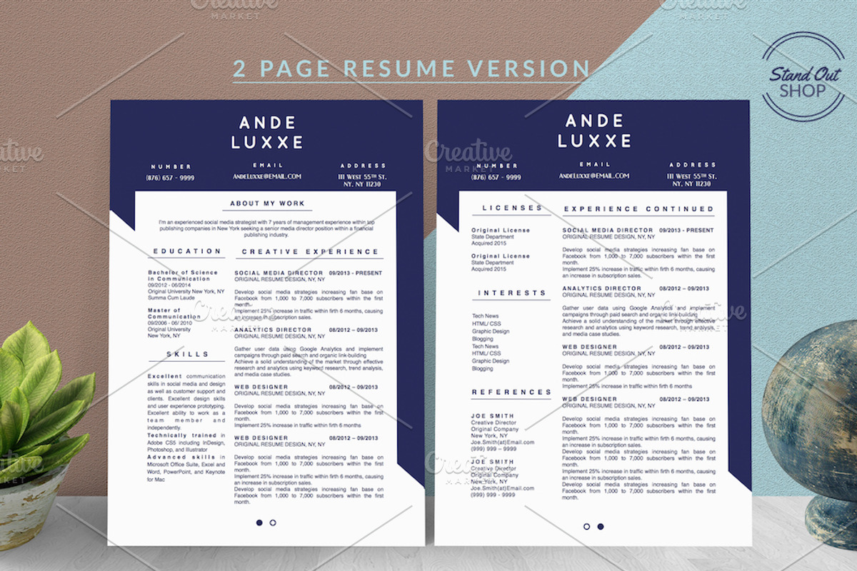 Ande Luxxe Resume MS Word Apple Page, a Resume Template by Stand Out Shop (Photo 6 of 6)