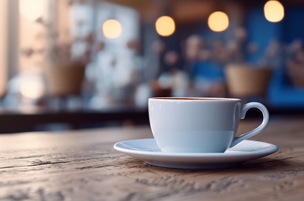 Coffee Cup on table Cafe shop Interior Blur background, a Food & Drink Photo by Natalia Klenova's Shop
