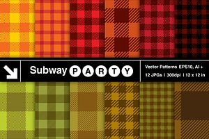 Fall Gingham Vector Patterns