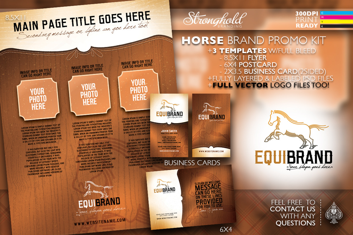 Western Horse Brand Promo Kit, a Branding & Logo Template by Strongholdbrand (Photo 2 of 4)