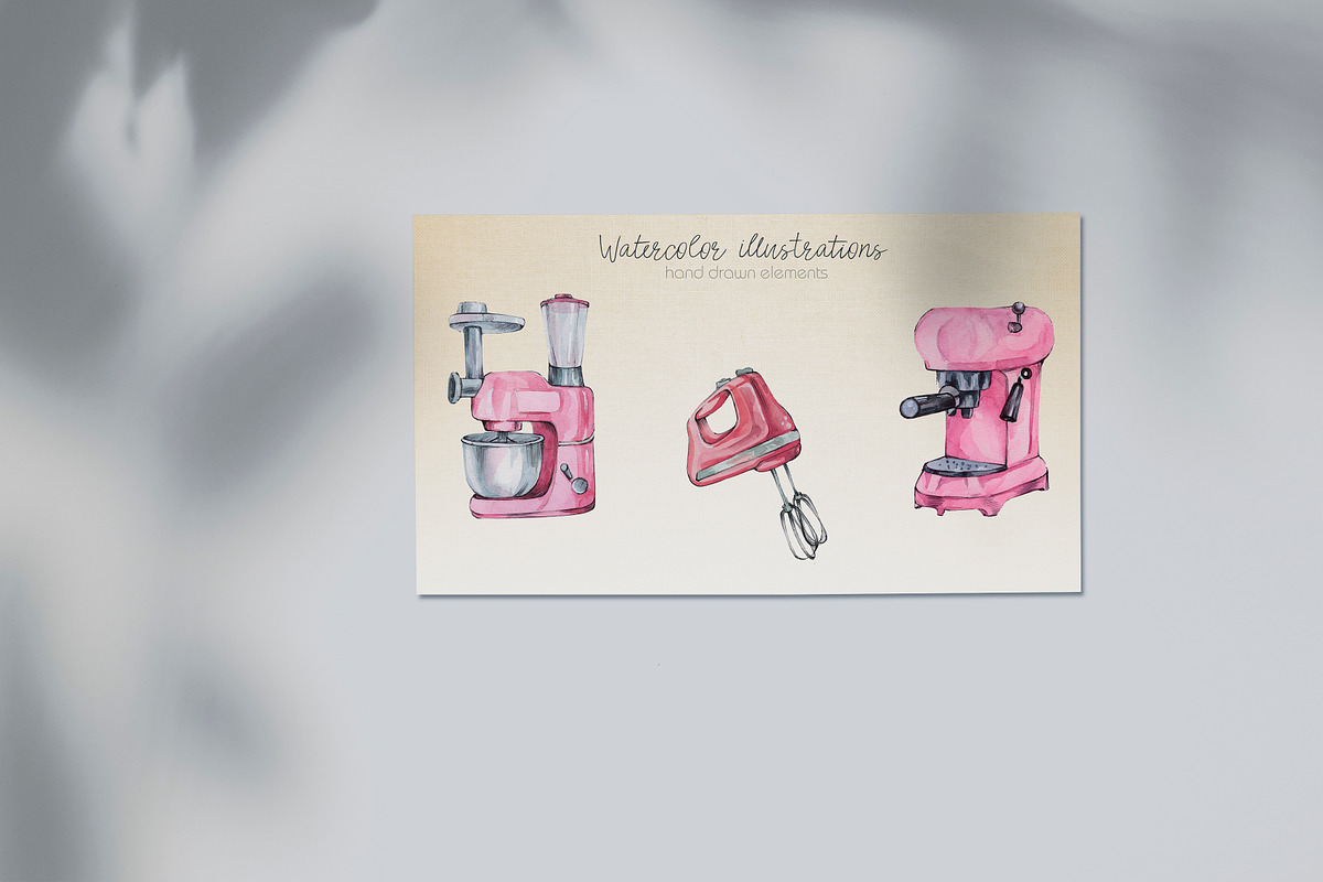 Watercolor set with kitchen clipart, a Food Illustration by Re_Margarita_Art (Photo 4 of 8)