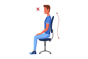 Incorrect back sitting, a Person Illustration by Things for designers