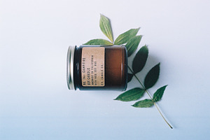 Stock photo: Candle and leaf