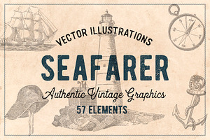 57 Vintage Nautical Illustrations, an Illustration by Brigantine Designs
