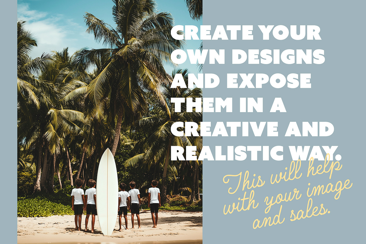 Tropical Surf Poster With Kids, a Product Mockup by McLittle Stock (Photo 4 of 4)