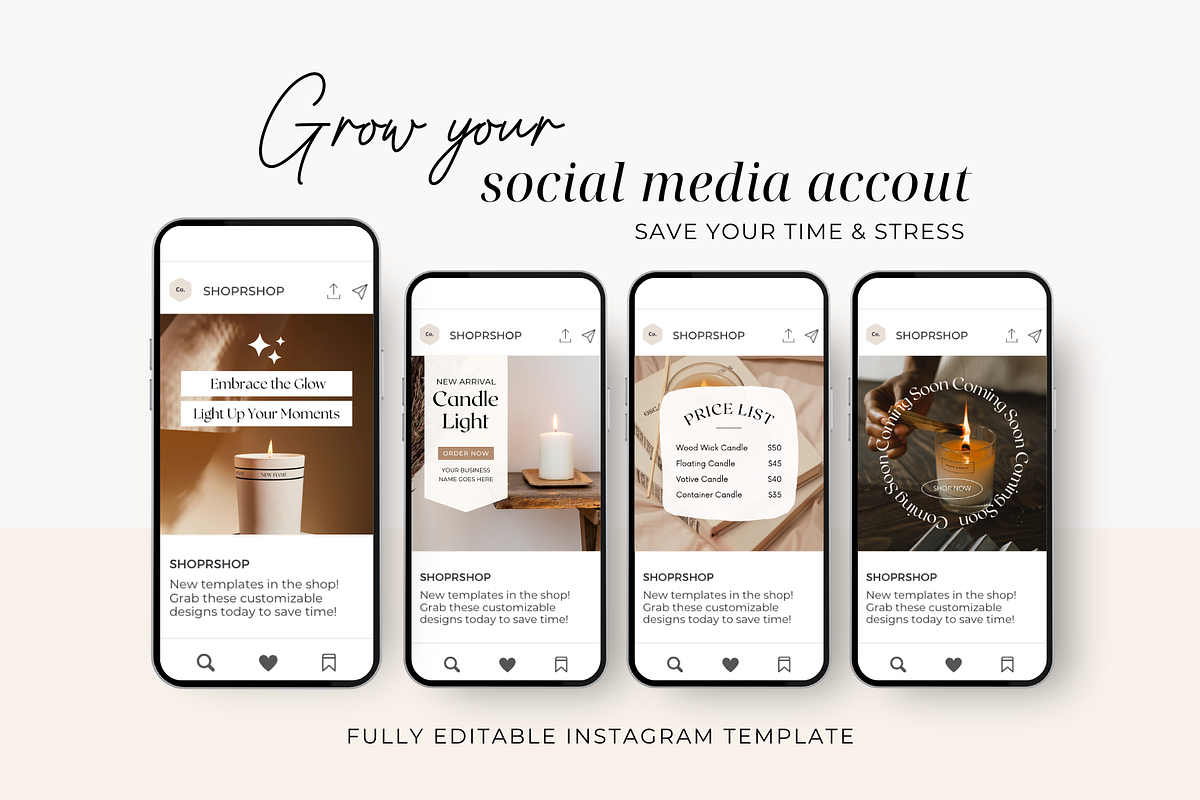 Candle Instagram Post Template, a Social Media Template by ShopRShop (Photo 3 of 10)