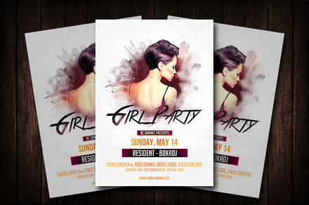 Girl Party Flyer Template