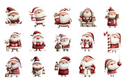 Cute Santa Claus PNG Clipart Bundle, a Seasonal Illustration by Nicolle's Colorful Art (Thumbnail 5 of 6)