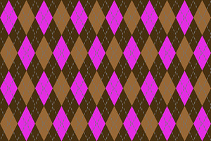 Lilac Brown Seamless Argyle Pattern. Retro Fabric Background. Tr