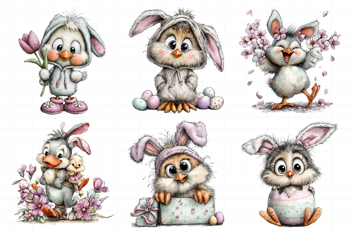 Easter Bunny Chick Clipart, an Illustration by Daily.Designs (Photo 3 of 8)