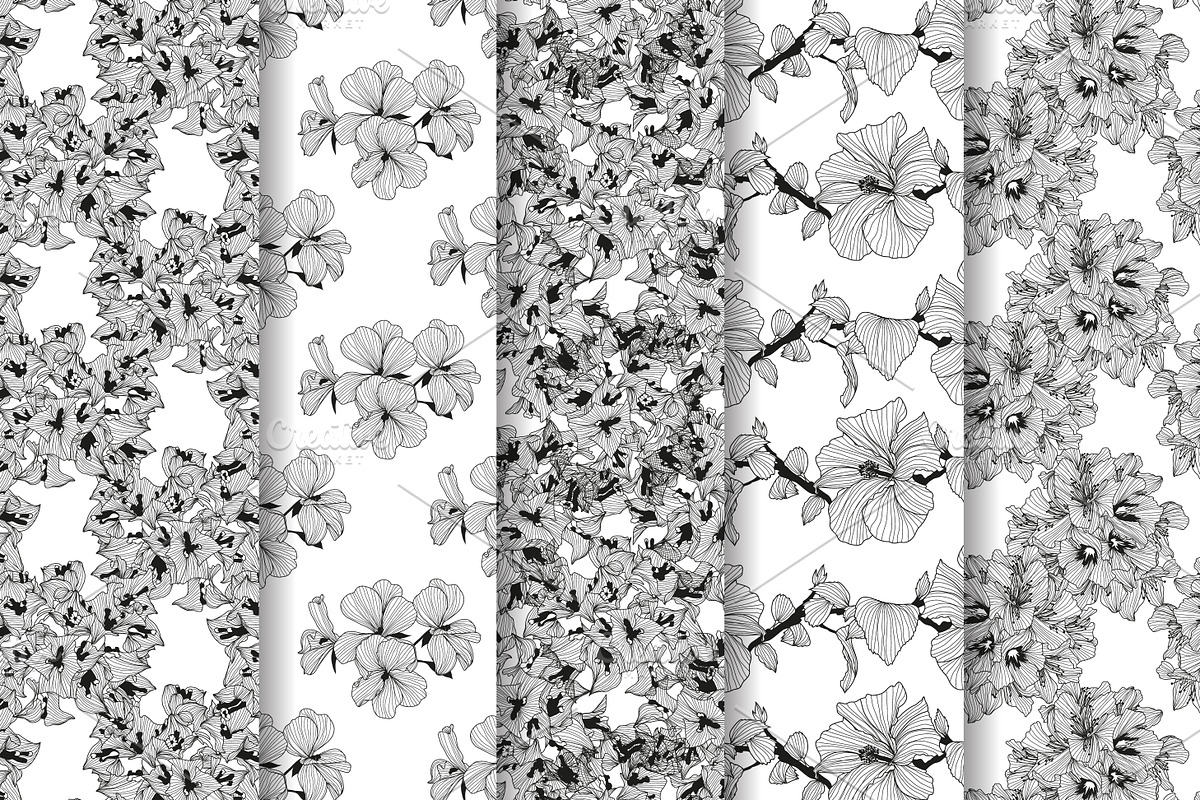 12 Floral Seamless Patterns Set, a Pattern Graphic by Sunset&Sea Design (Photo 2 of 4)