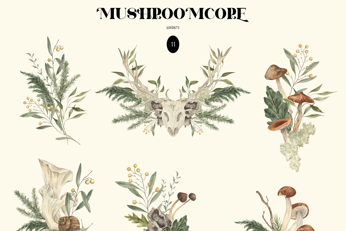 MUSHROOMCORE watercolor forest, a Seasonal Illustration by LiChu Art (Photo 8 of 17)
