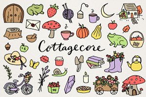 Magical Cottagecore Clipart Set