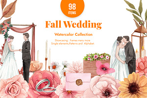 Fall Wedding Watercolor Illustration