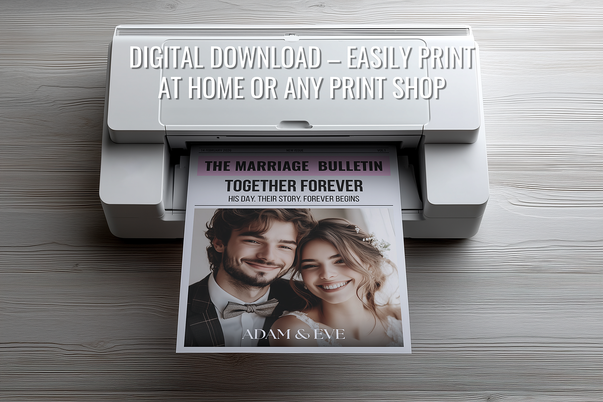 Newspaper Wedding Template, an Invitation Template by ZoloDesignHub (Photo 5 of 10)