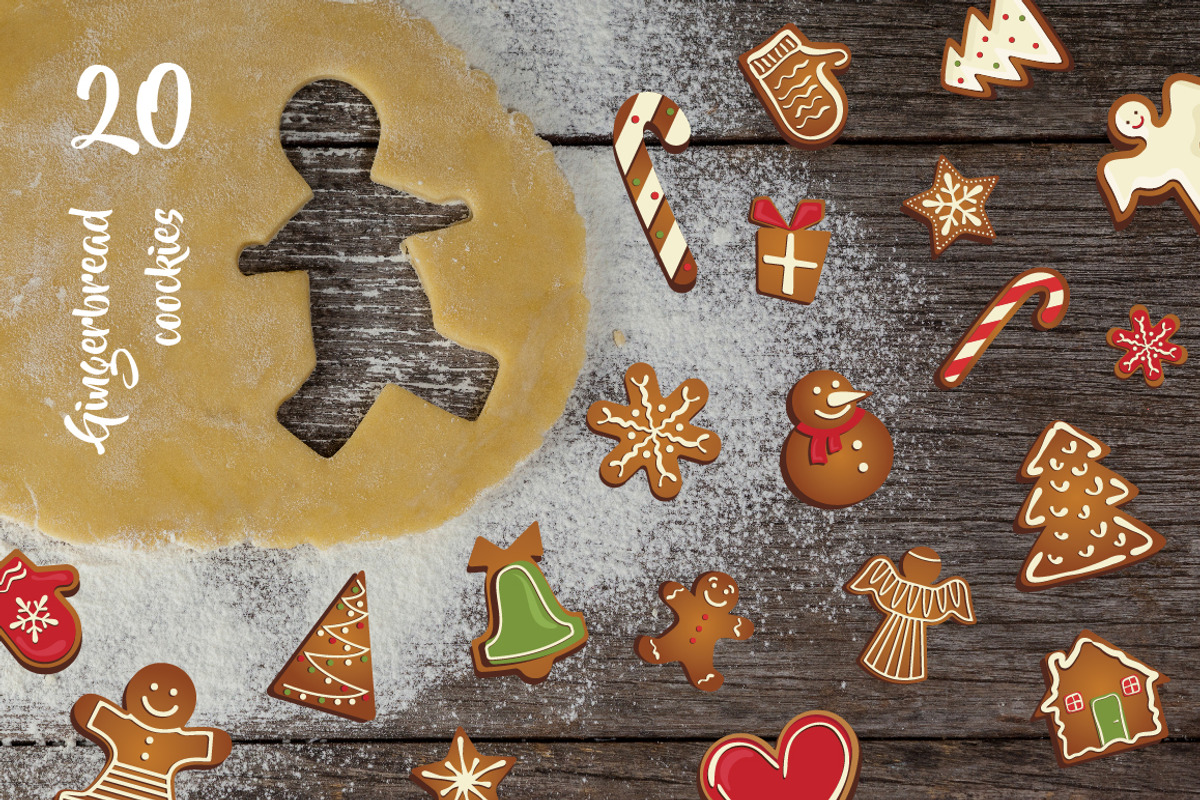 Gingerbread cookies big set, a Decorative Illustration by jenny lipets (Photo 2 of 9)