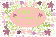 Watercolor Photoshop Floral Brushes, a Brush Add-On by 5August Art (Thumbnail 1 of 6)