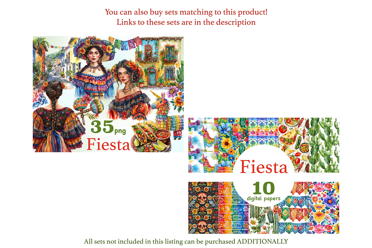 Fiesta Digital Papers | Mexico Patte, a Pattern Graphic by GlamArtZhanna (Photo 2 of 4)