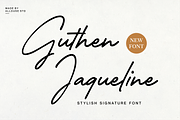 Guthen Jaqueline A Stylish Signature, a Script Font by Allouse Studio (Thumbnail 1 of 10)
