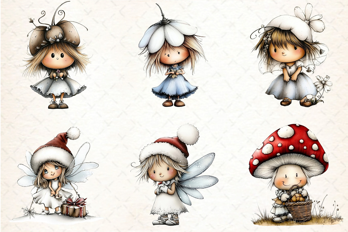 Whimsical Fairy Clipart Bundle, an Illustration by DreamCafeArt (Photo 2 of 7)