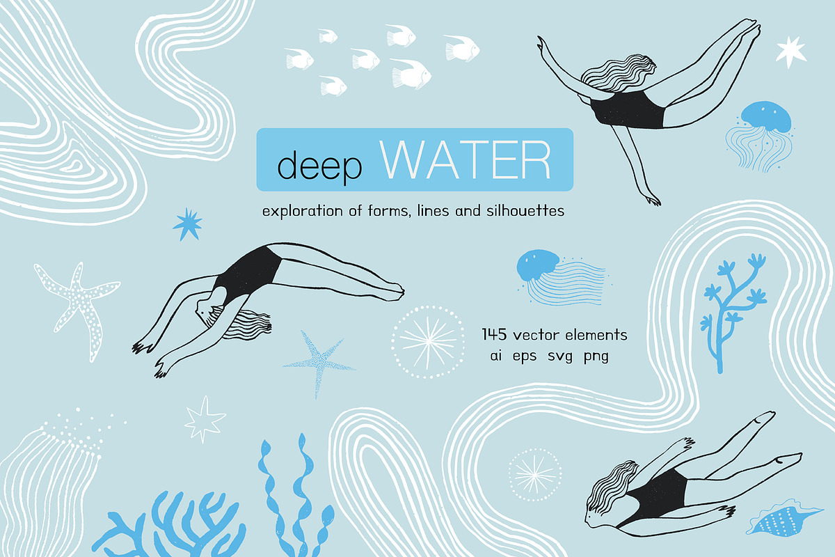 Deep Water - shapes and lines, a Seasonal Illustration by Annakniaz (Photo 1 of 16)