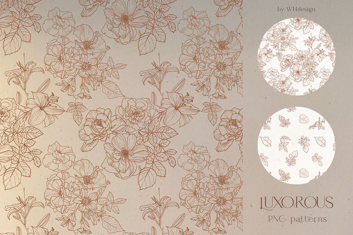 Line Floral Clipart Vector Flowers, an Illustration by whiteheartdesign (Photo 7 of 12)