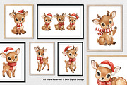 15 Bundle Watercolor Christmas Deer, an Animal Illustration by Morspective (Thumbnail 4 of 8)