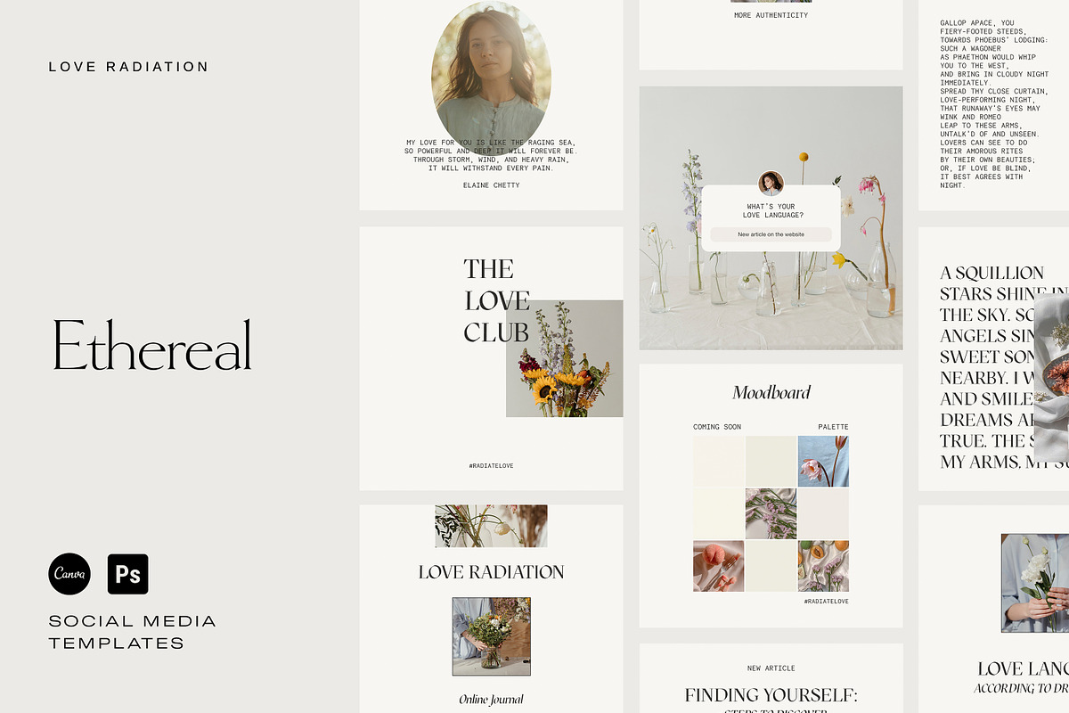 BUNDLE Instagram Templates Canva PS, a Social Media Template by Love Radiation Studio (Photo 8 of 13)