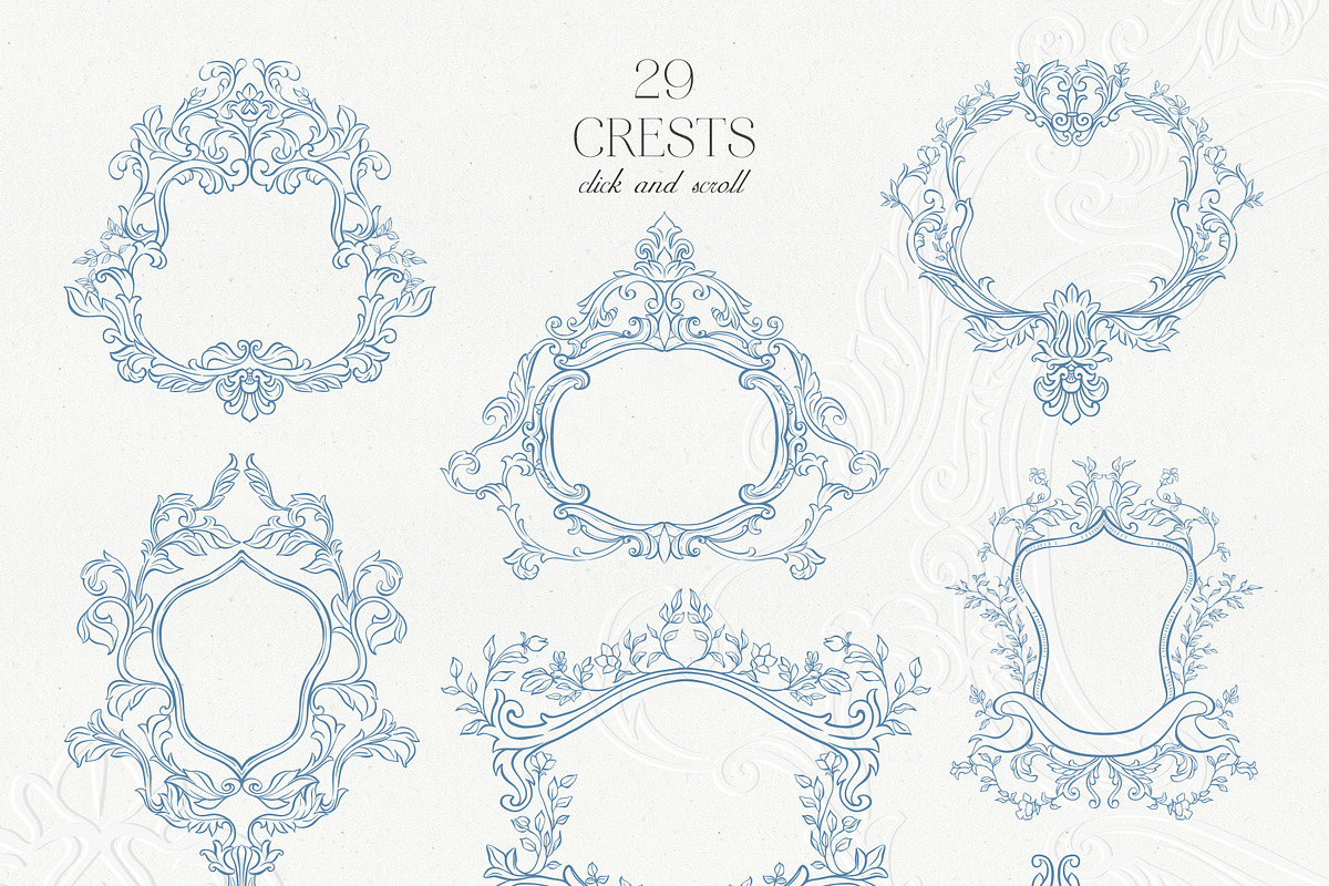 Baroque Line Art | Frames & Crests, a Decorative Illustration by Berentine.art (Photo 2 of 17)