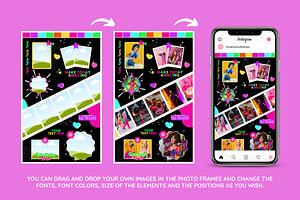 Neon Instagram Puzzle Template