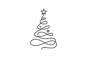 Fluid Loop Line Christmas Tree, a Branding & Logo Template by Vectorium Studio (Thumbnail 1 of 2)