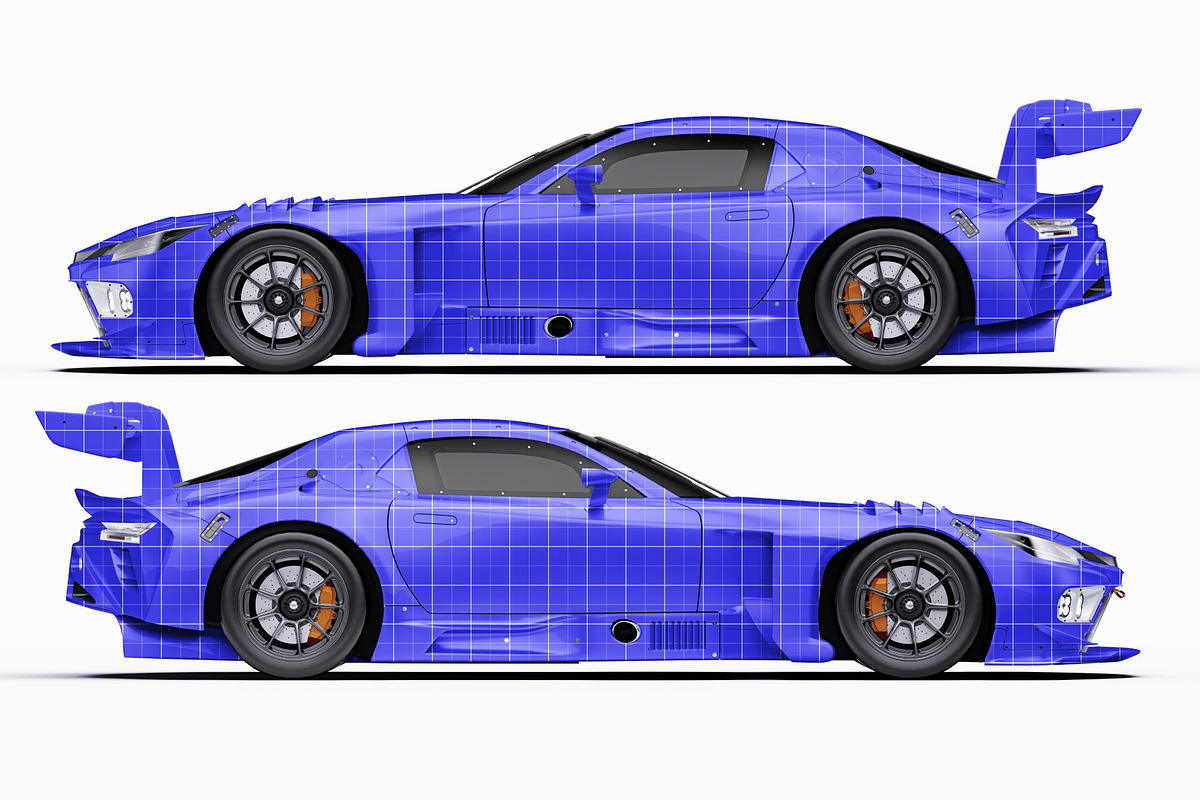 GT3 Race Car Performance Coupe Set, an Advertising Mockup by Halal Graphic Studio (Photo 9 of 12)
