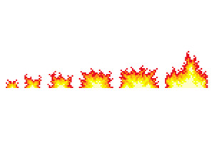 Pixel fire flame effect. Ignition, an Object Illustration by YummyBuum