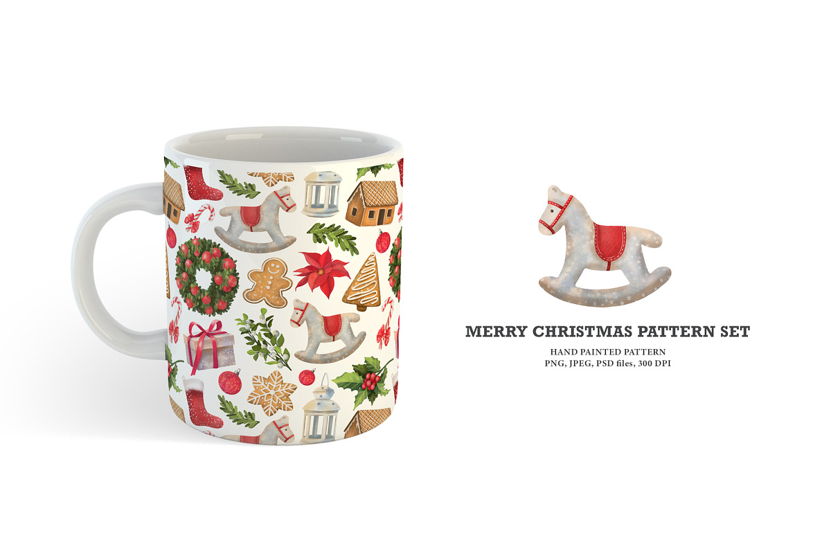 Merry Christmas. Cliparts+Patterns., a Food Illustration by OlyaGutArt (Photo 4 of 7)