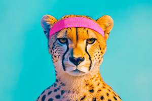 Cheetah Wearing Pink Headband, an Animal Photo by Ales Munt