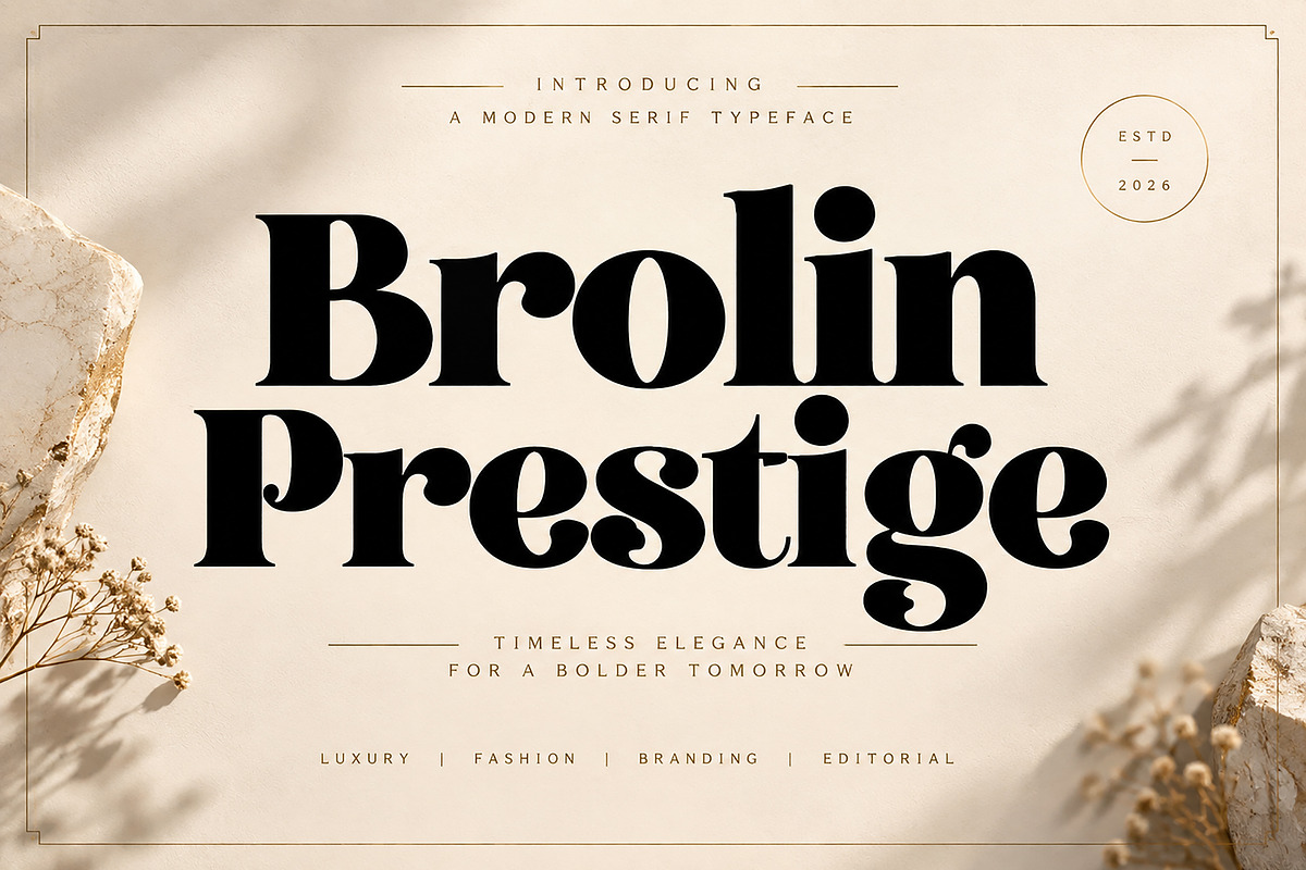 Brolin Prestige – Luxury Serif Font, a Serif Font by Wow Magic (Photo 1 of 5)