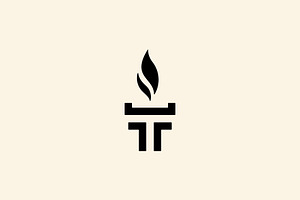 Initial T Torch Logo Template Vector