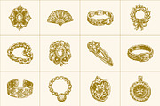 Vintage Jewellery Illustration Set, a Decorative Illustration by Prosymbols (Thumbnail 6 of 8)