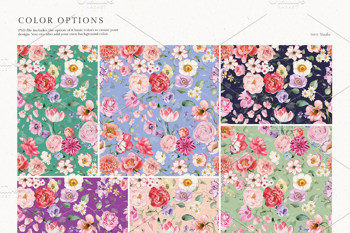 FLORAMA 6 Floral Seamless Patterns, a Pattern Graphic by Veris Studio (Photo 11 of 34)