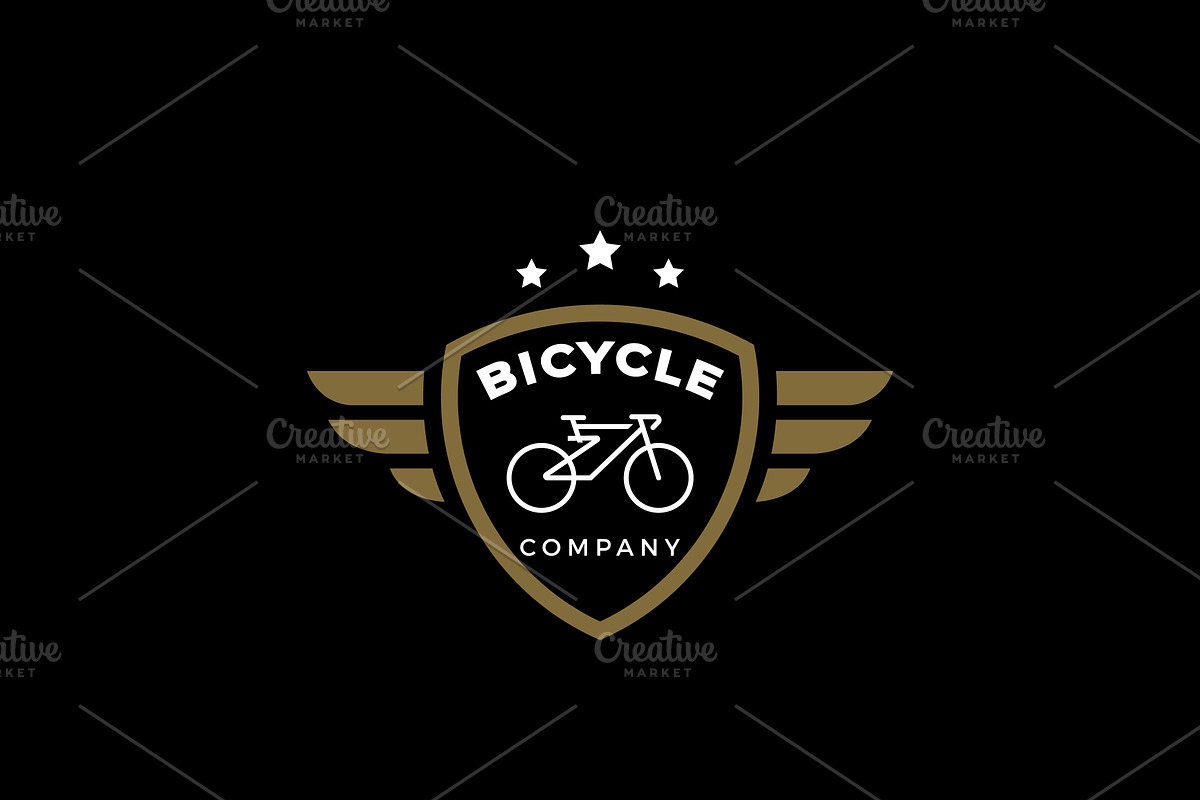 Minimalist Bicycle With Emblem Logo, a Branding & Logo Template by AlvinStd